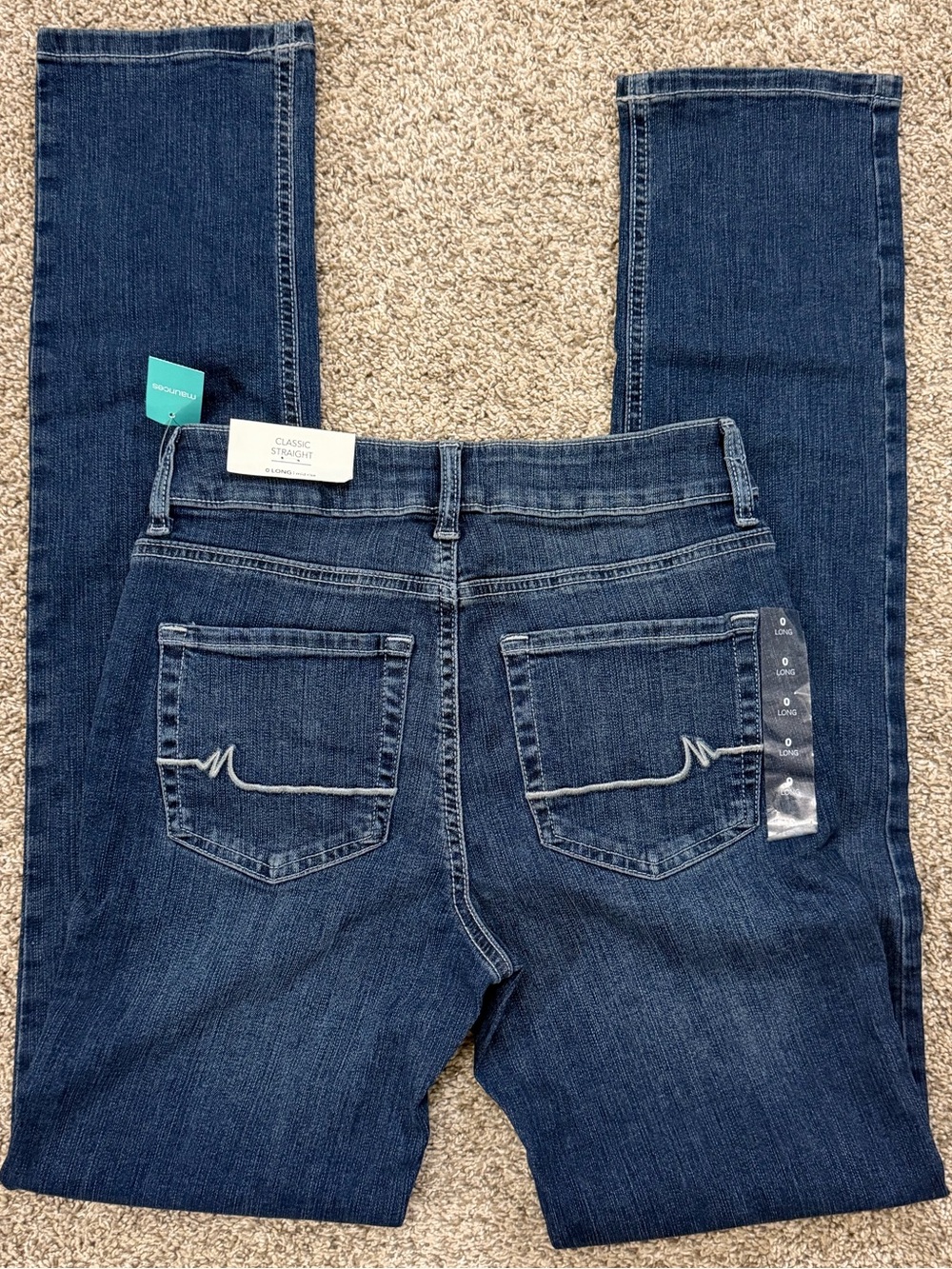 NWT Maurices Size 0 Long Dark Blue Skinny Jeans